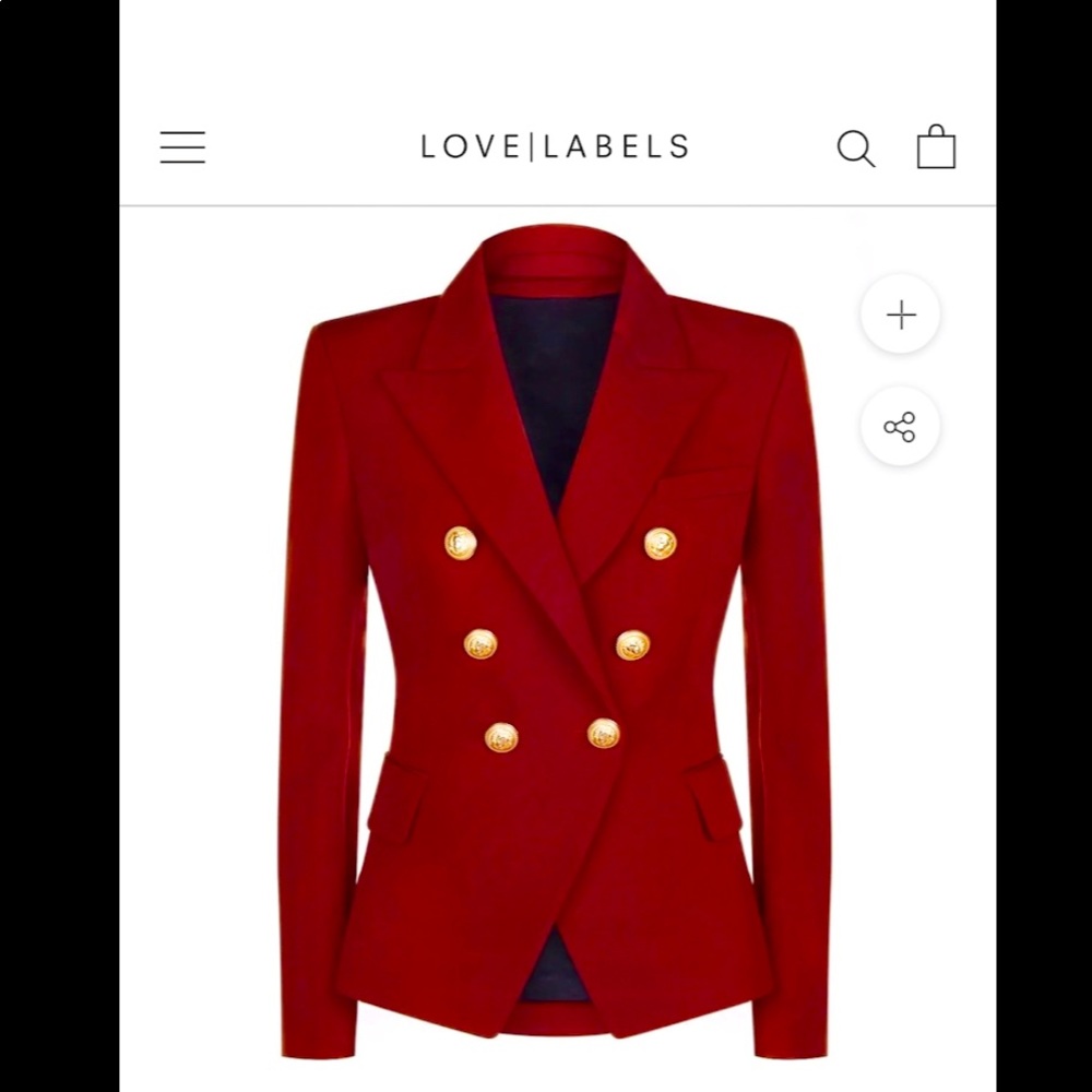 🎀LOVE LABELS 🎀ICONIC DBL BREASTED BLAZER 💫 WINE ✨ SIZE L